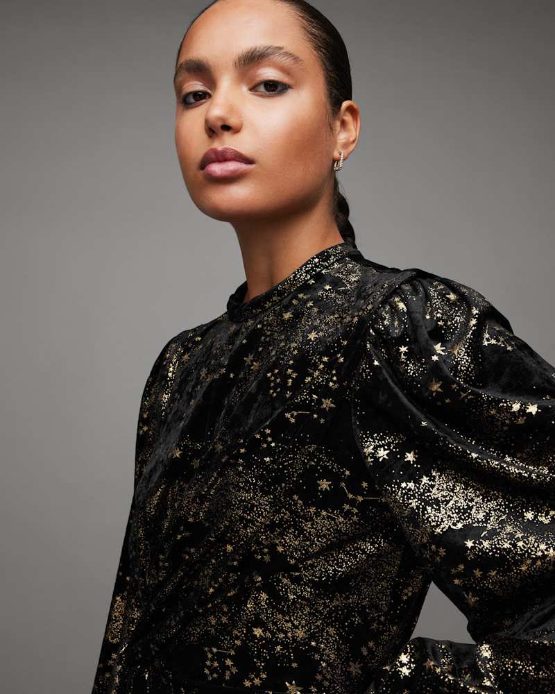 Jemima Star Printed Wrap Over Mini Dress