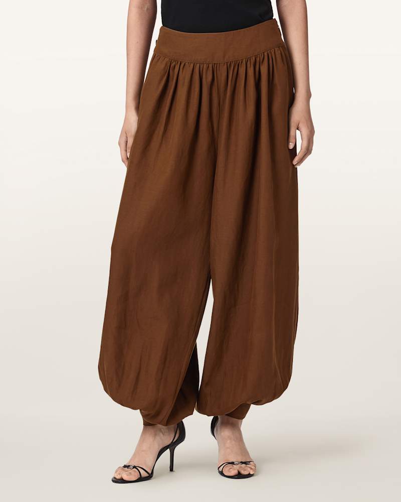 Harrie Linen Blend Baggy Fit Trousers