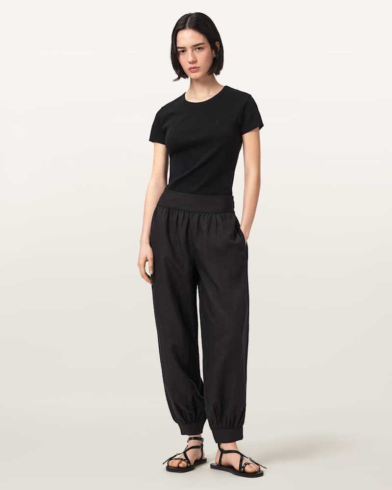 Harrie Linen Blend Baggy Fit Trousers