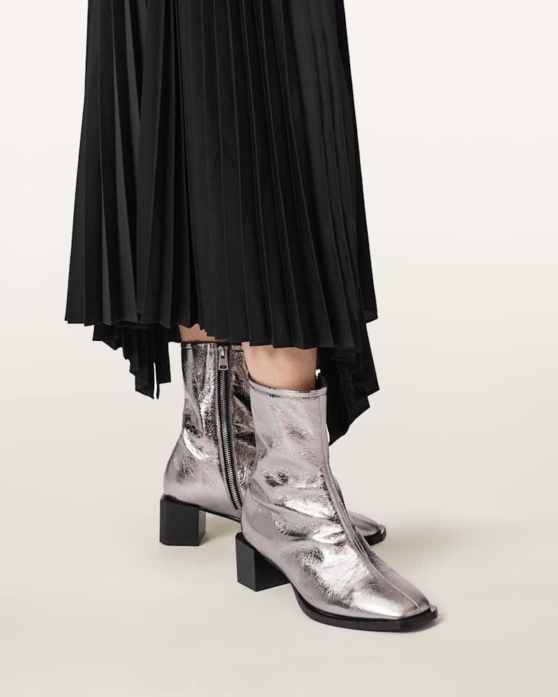 Avril Leather Metallic Boots