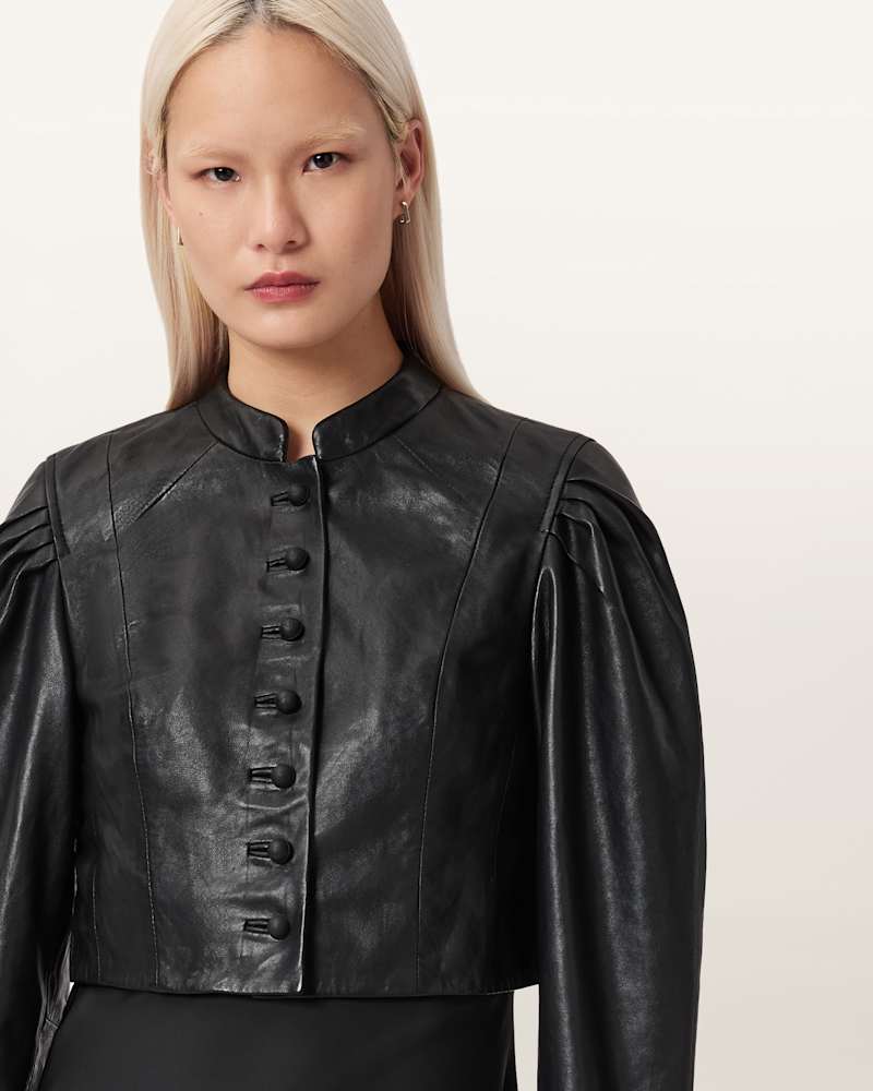 Sadie Cropped Leather Jacket