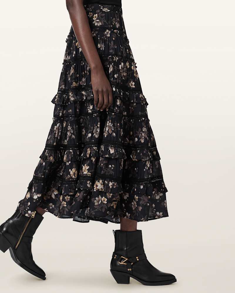 Talia Printed Midi Skirt