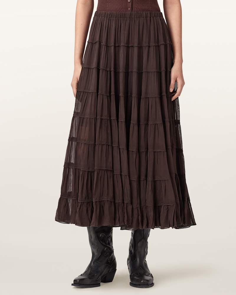 Eva Tiered Midi Skirt