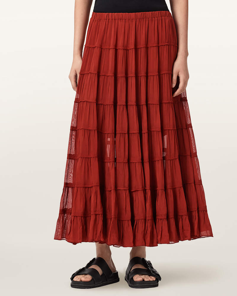 Eva Tiered Midi Skirt