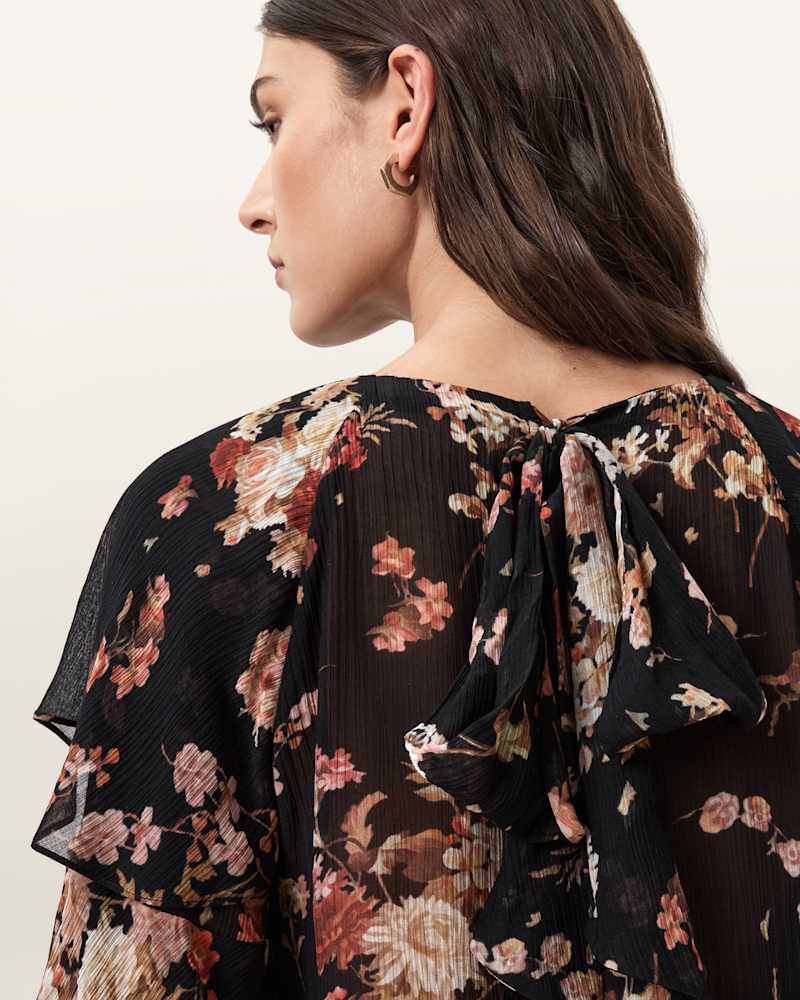 Lissie Floral Print Ruffled Top