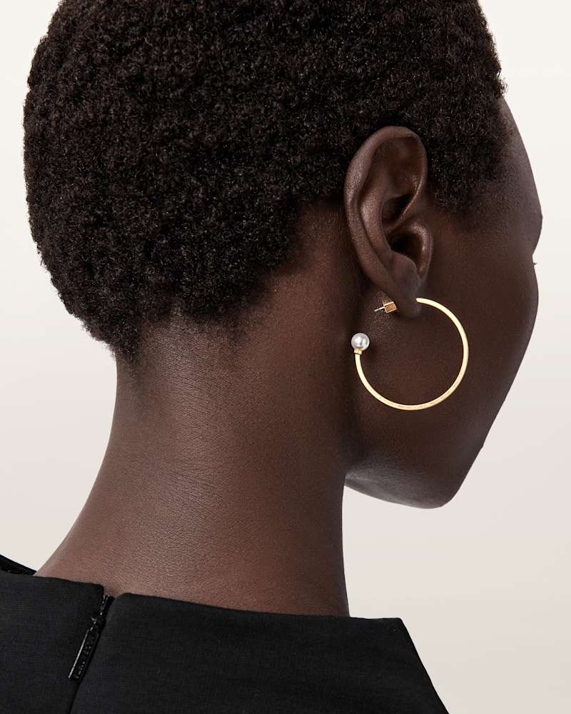 Hazel Pearl Hoop Earrings