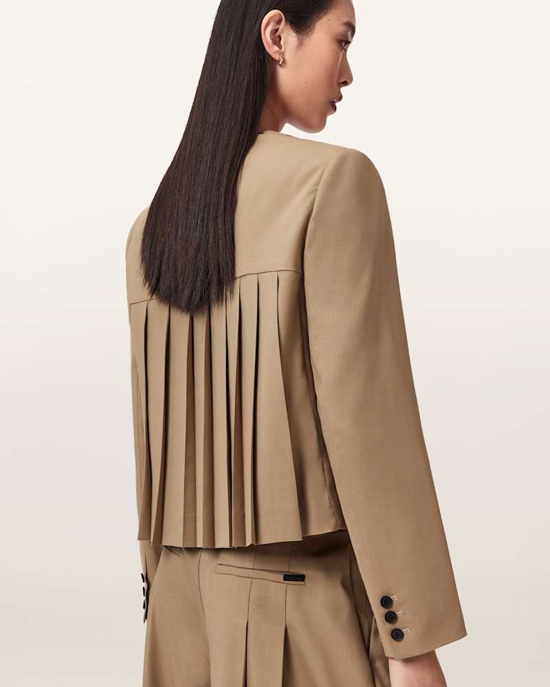 Poppy Single Breasted Pleated Blazer