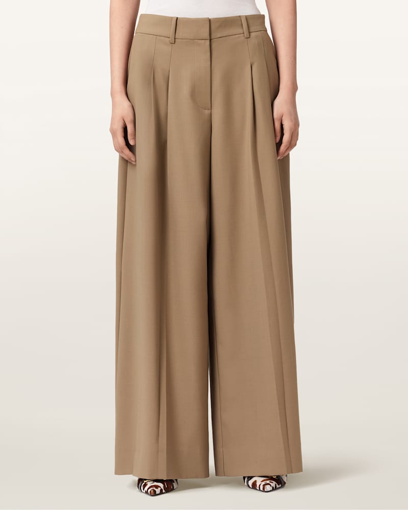 Poppy Wide Leg Pleated Trousers
