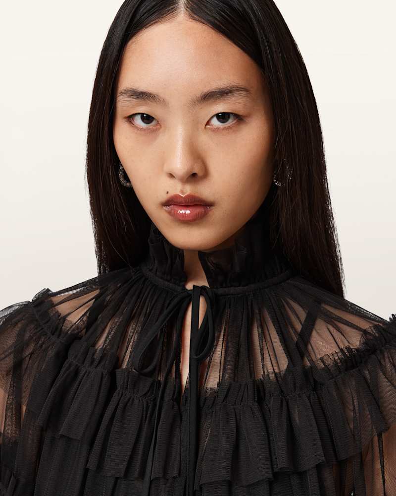 Aude Ruffle Cape Top