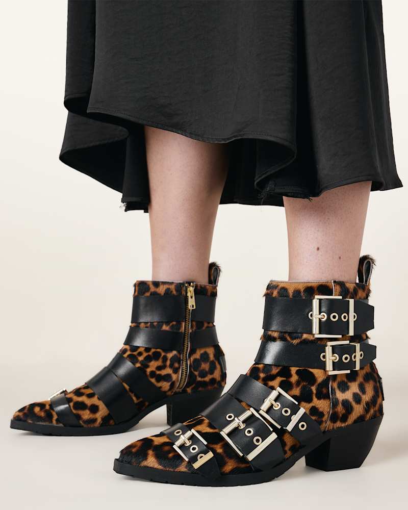 Jane Buckle Pointed Leather Boots