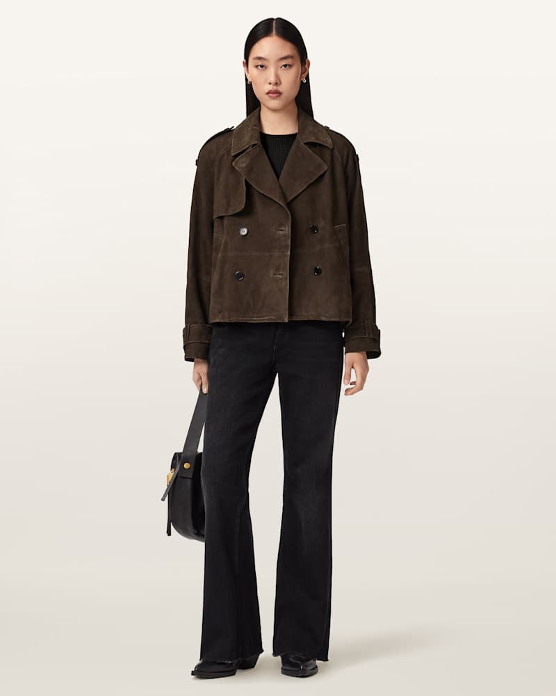 Reya Cropped Suede Mac 