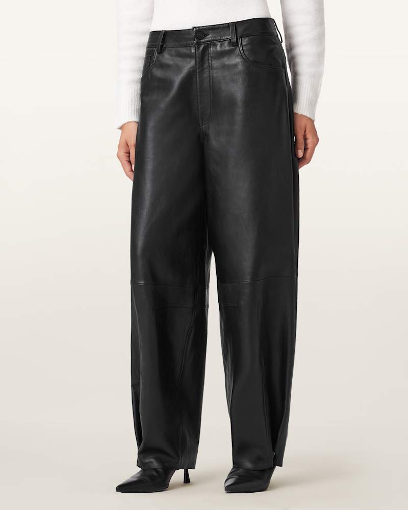 Jett Wide Leg Leather Trousers