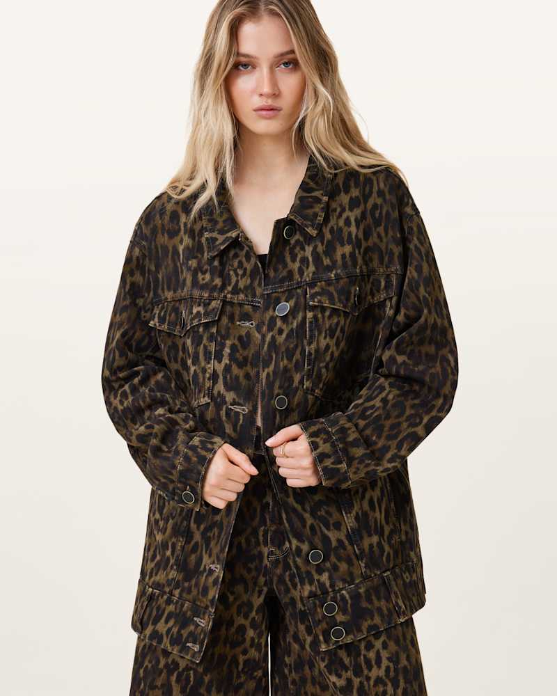 Willow Leopard Print Denim Jacket
