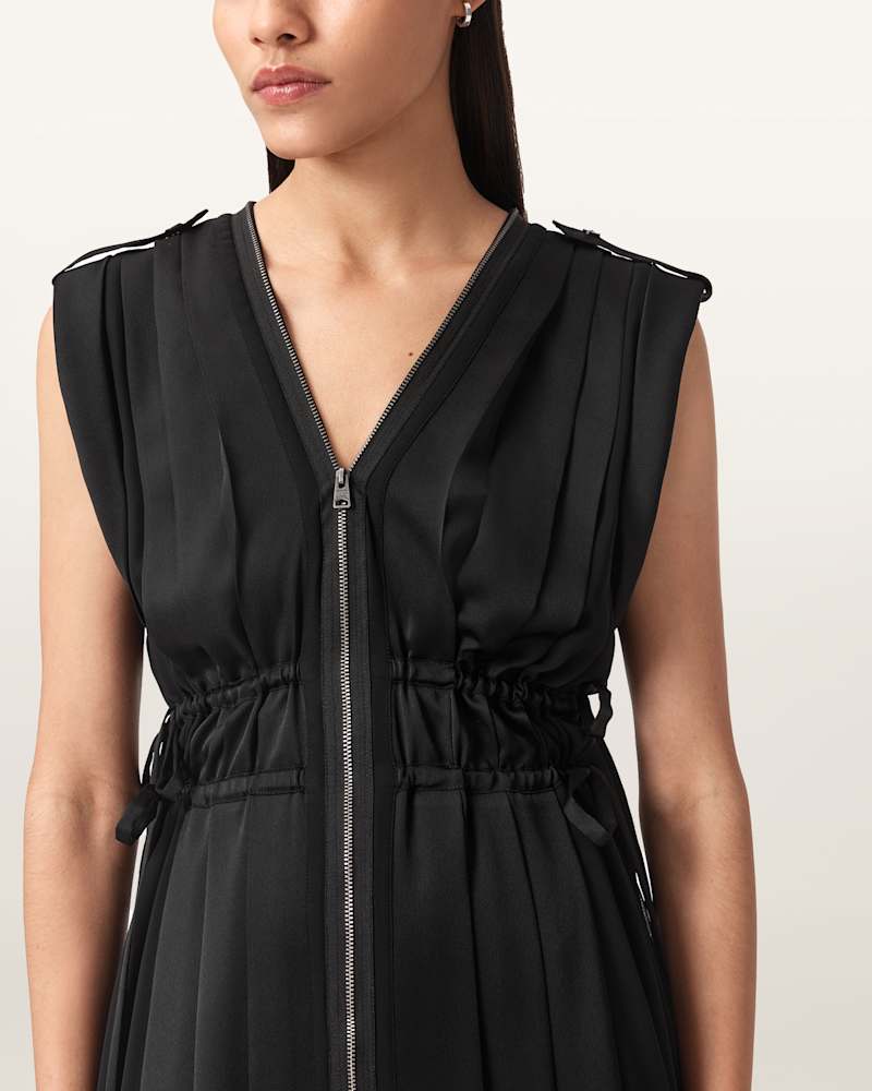 Amala Zip Detail Midi Dress