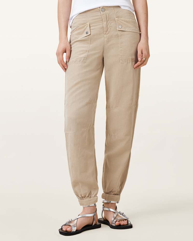 Val High-Rise Cargo Linen Blend Trousers