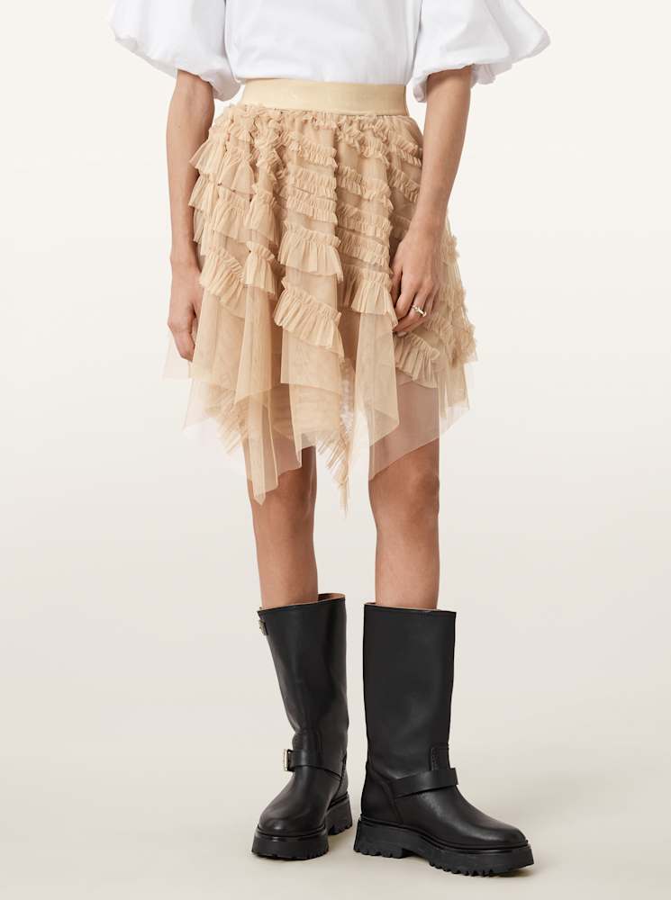 Jayde Ruffled Tulle Mini Skirt