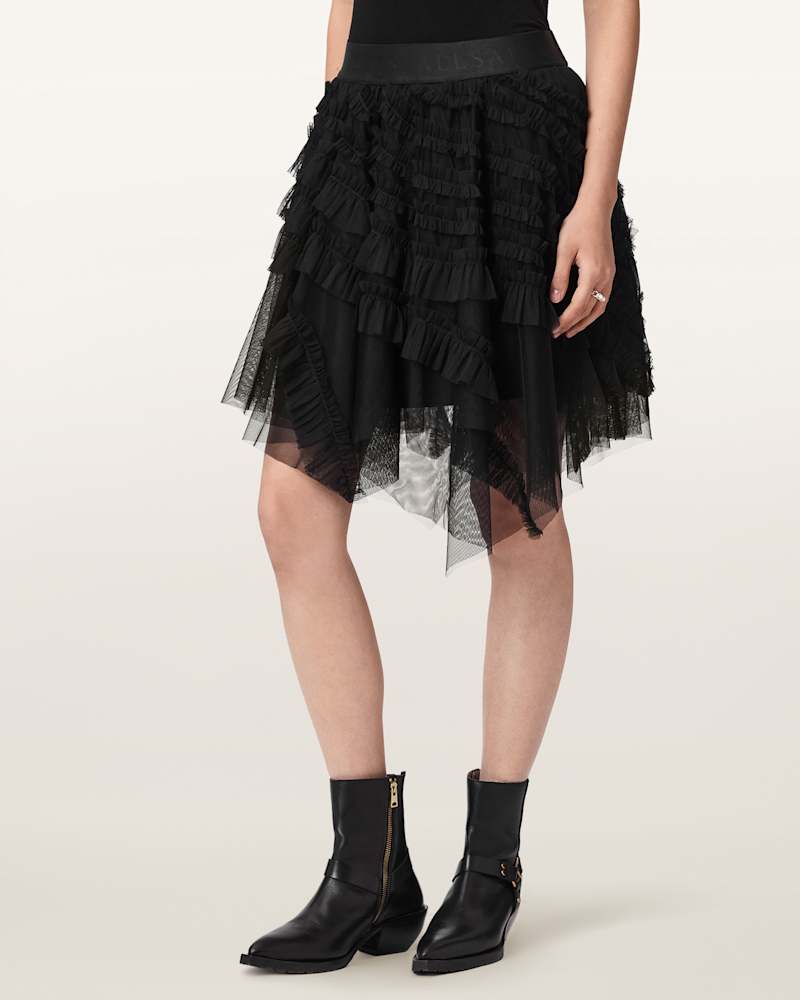 Jayde Ruffled Tulle Mini Skirt