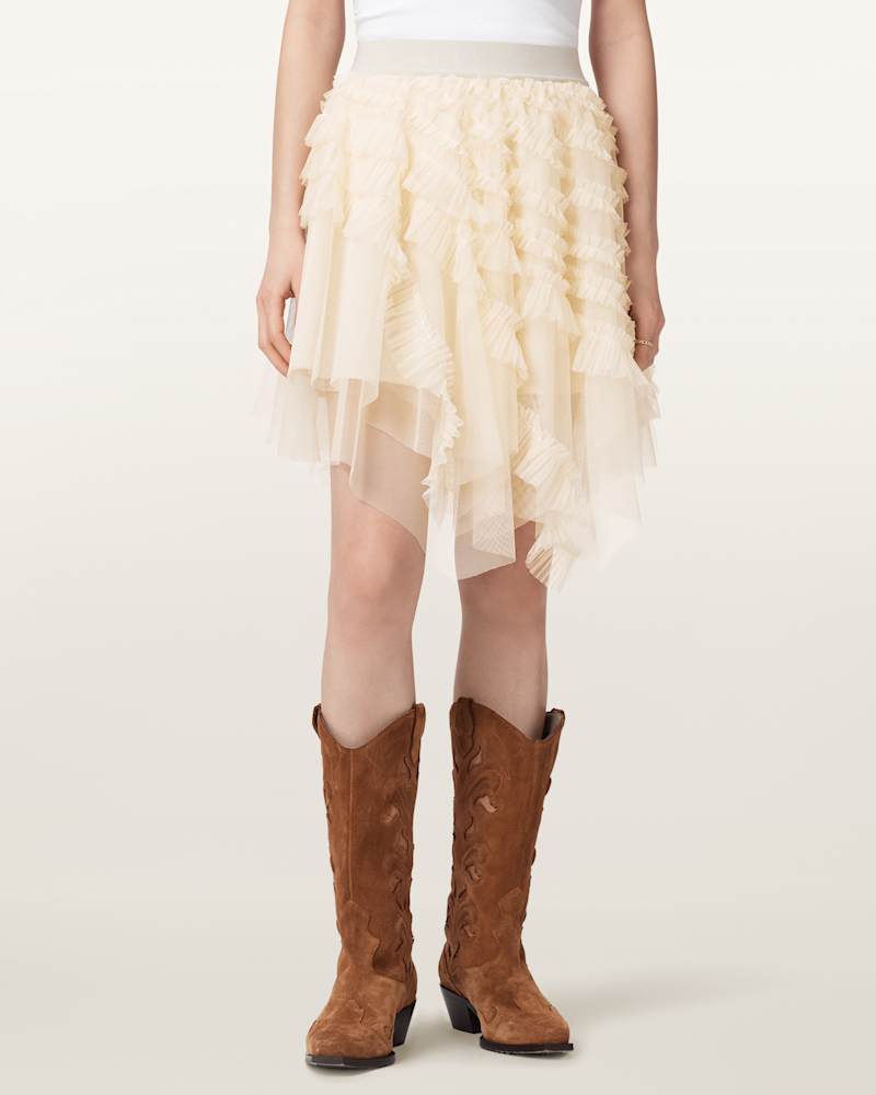 Jayde Ruffled Tulle Mini Skirt