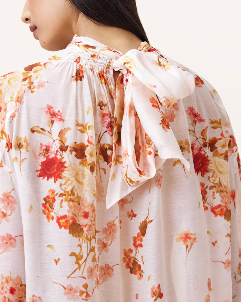 Pearla High Neck Floral Print Top