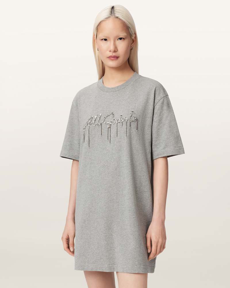 Chains Embellished T-Shirt Mini Dress