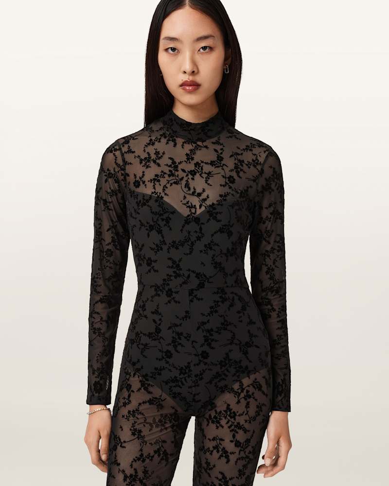 Rylee Flock Lace Catsuit