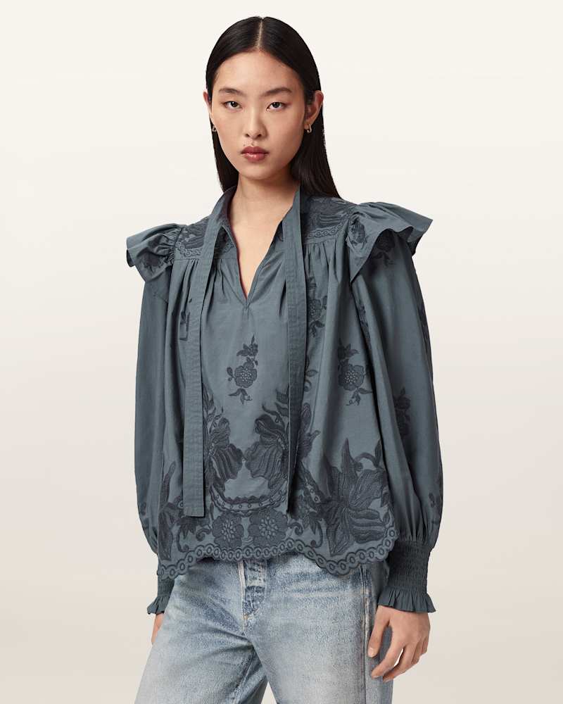 Nisa Embroidered Cotton Top