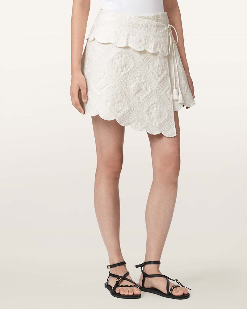 Mona Quilted Asymmetric Mini Skirt