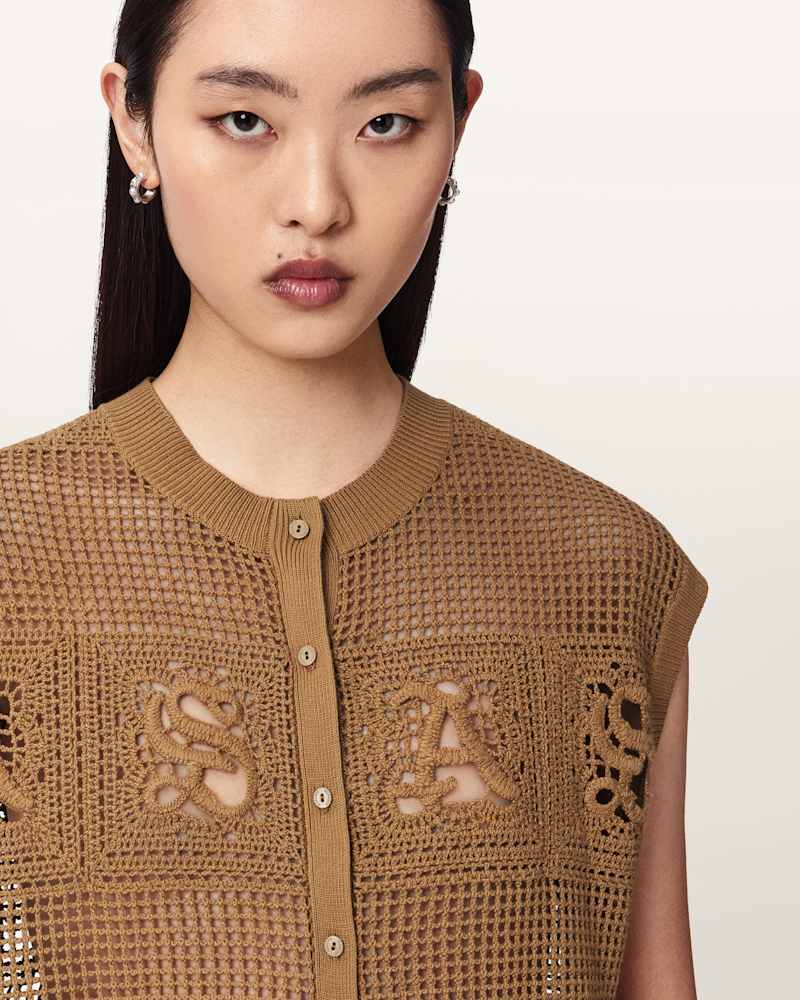 Kyra Crochet Cotton Waistcoat