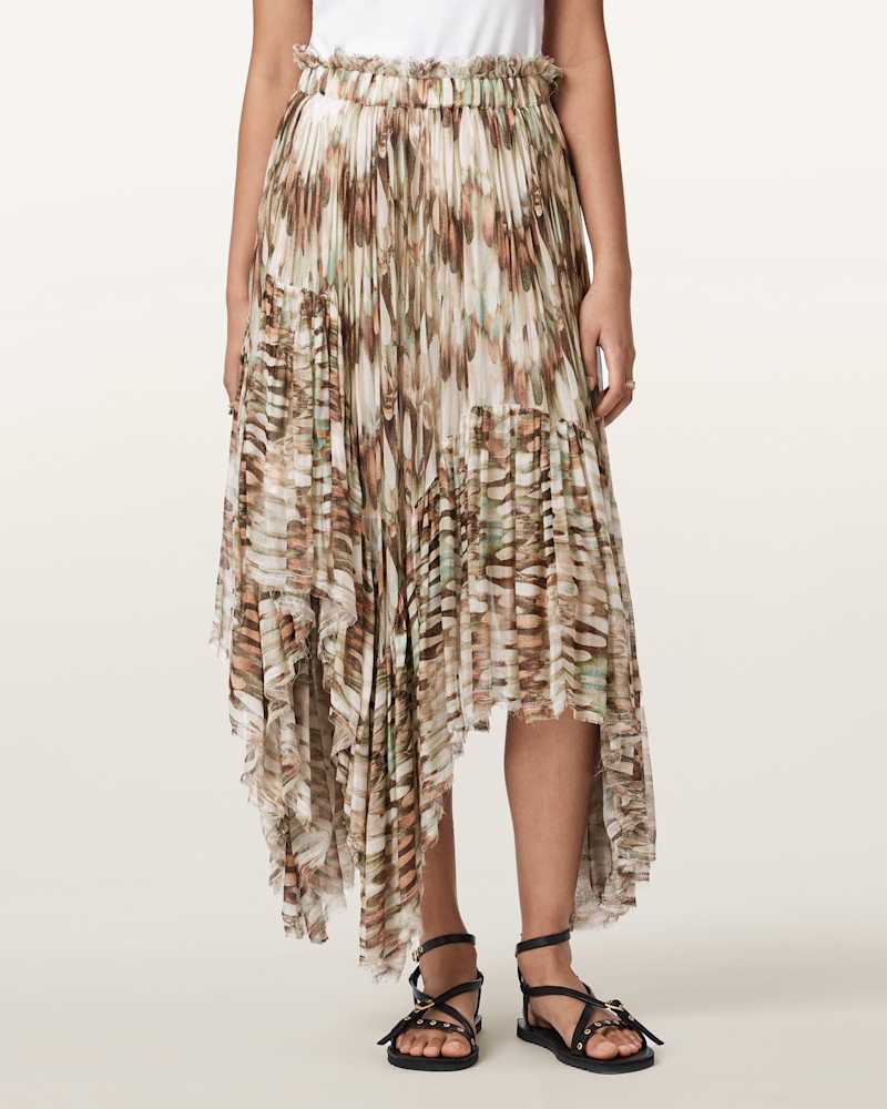 Danae Asymmetric Tiered Midi Skirt