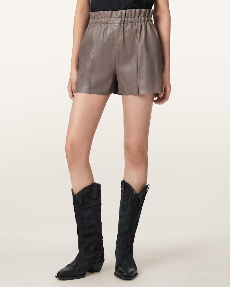 Fran High Rise Leather Shorts