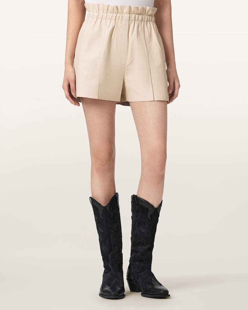 Fran High Rise Leather Shorts