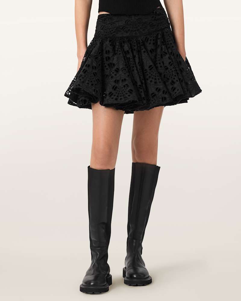 Dotty Broderie Mini Skirt