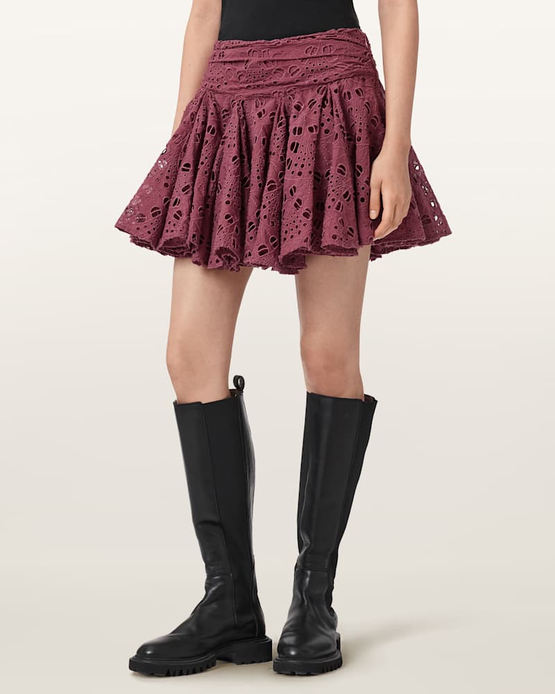 Dotty Broderie Mini Skirt