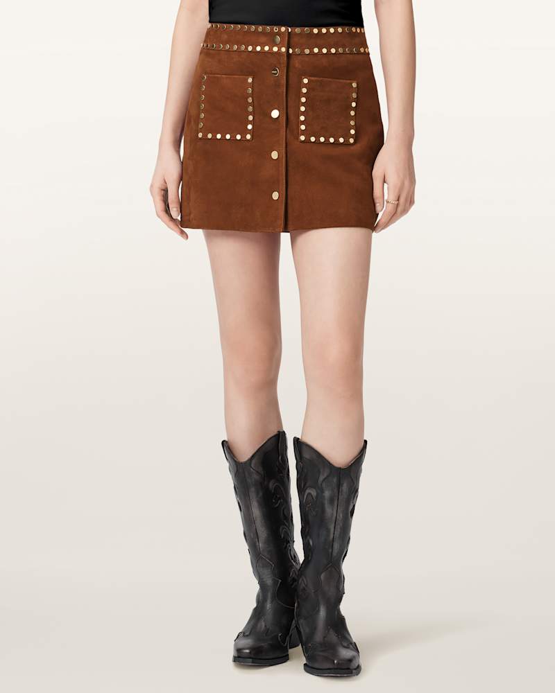 Alice Suede Studded Mini Skirt