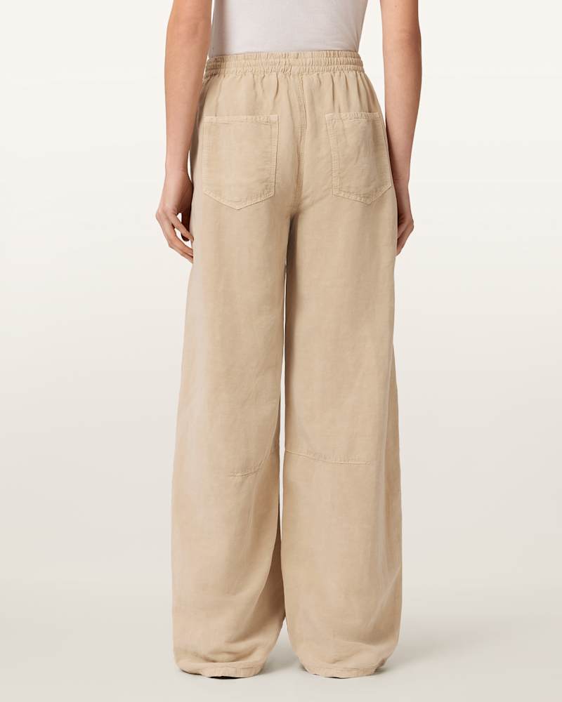 Jett Wide Leg Linen Blend Trousers