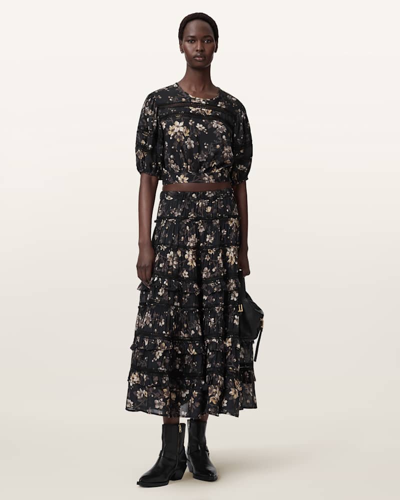 Peony Lace Trim Cropped Top