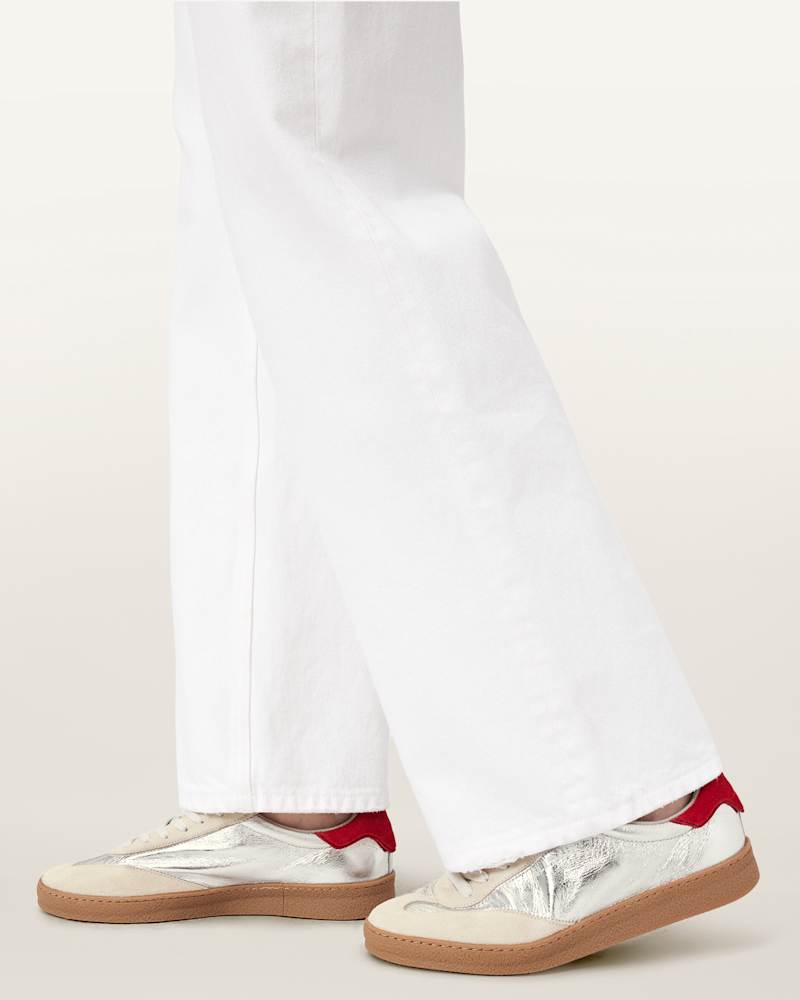 Thelma Metallic Leather Low Top Trainers