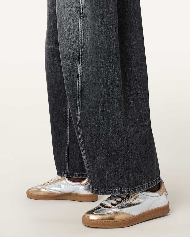 Thelma Metallic Leather Low Top Trainers