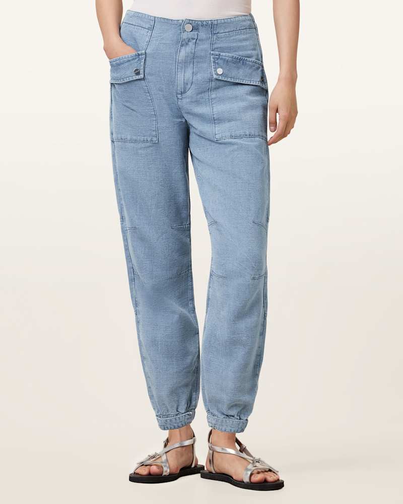 Val High-Rise Cargo Linen Blend Trousers
