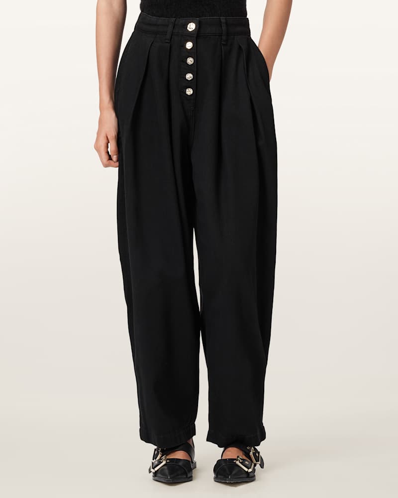 Becca Pleated Barrel Leg Trousers