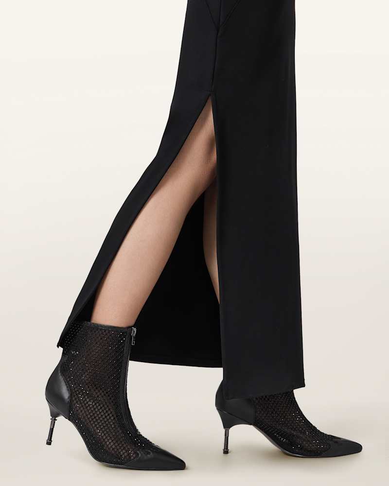 Natasha Mesh Leather Boots