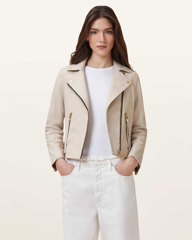 Dalby Slim Fit Leather Biker Jacket