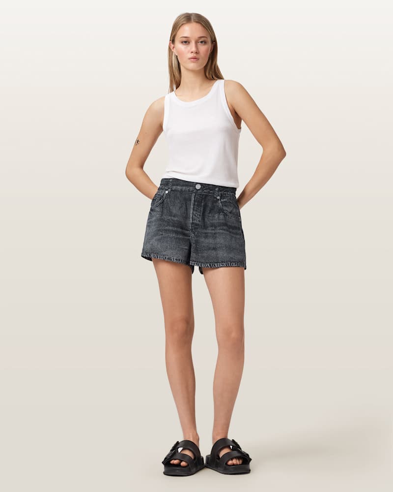 Tyler Wide Leg Illusion Of Denim Shorts