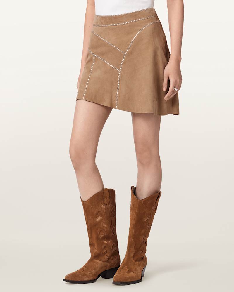 Clara Whip Suede Mini Skirt