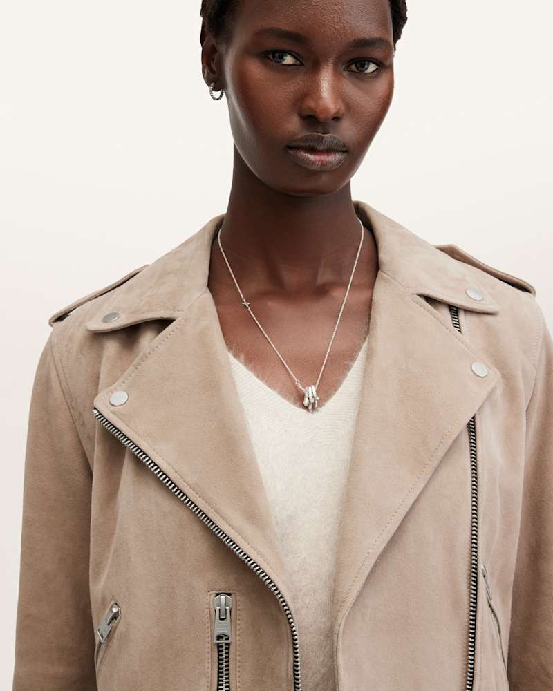 Balfern Belted Suede Biker Jacket