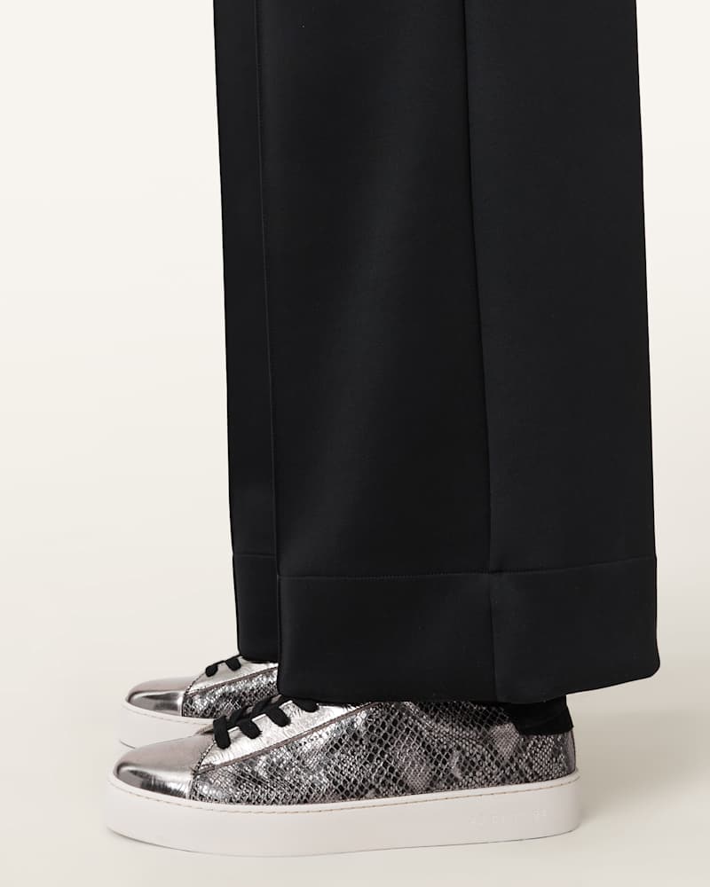 Shana Snake Print Low Top Leather Trainers