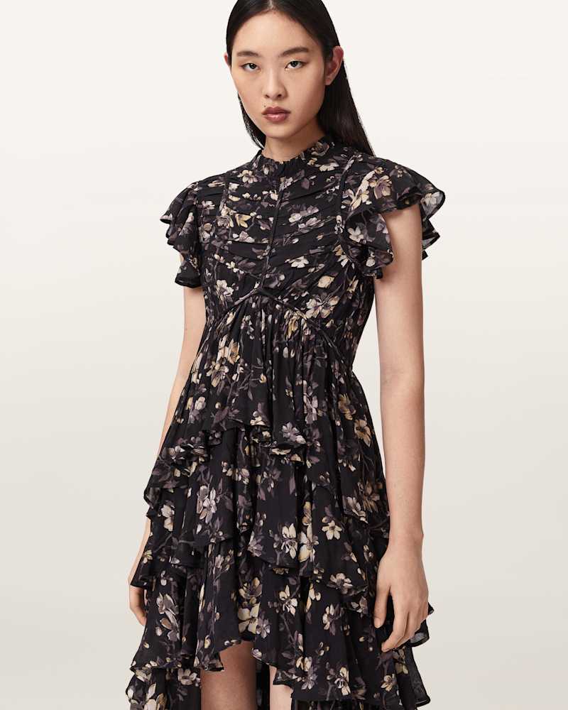 Shaela Floral Frill Maxi Dress