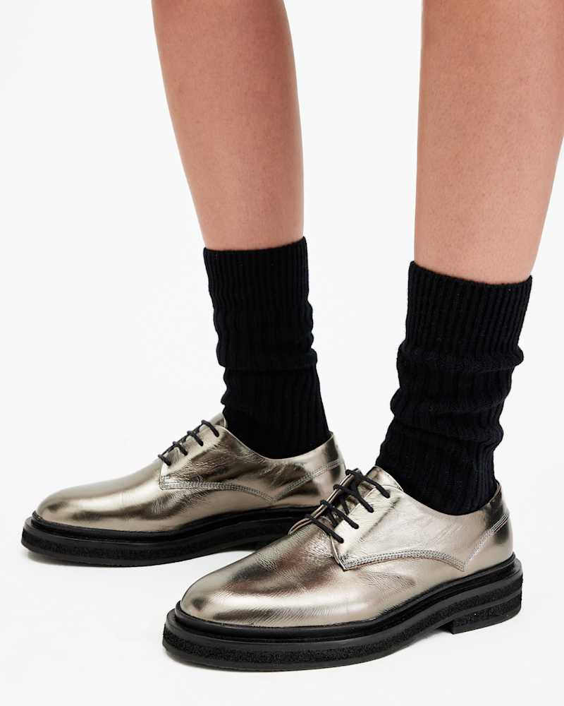 Escher Metallic Leather Lace Up Shoes