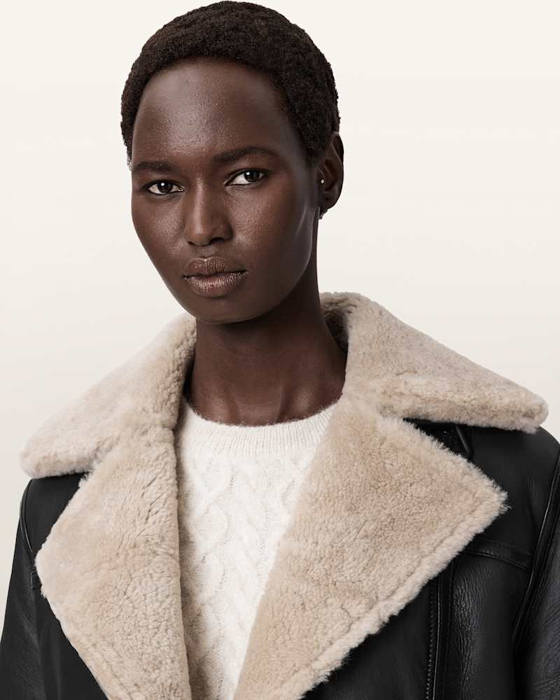 Sola Shearling Biker Jacket     