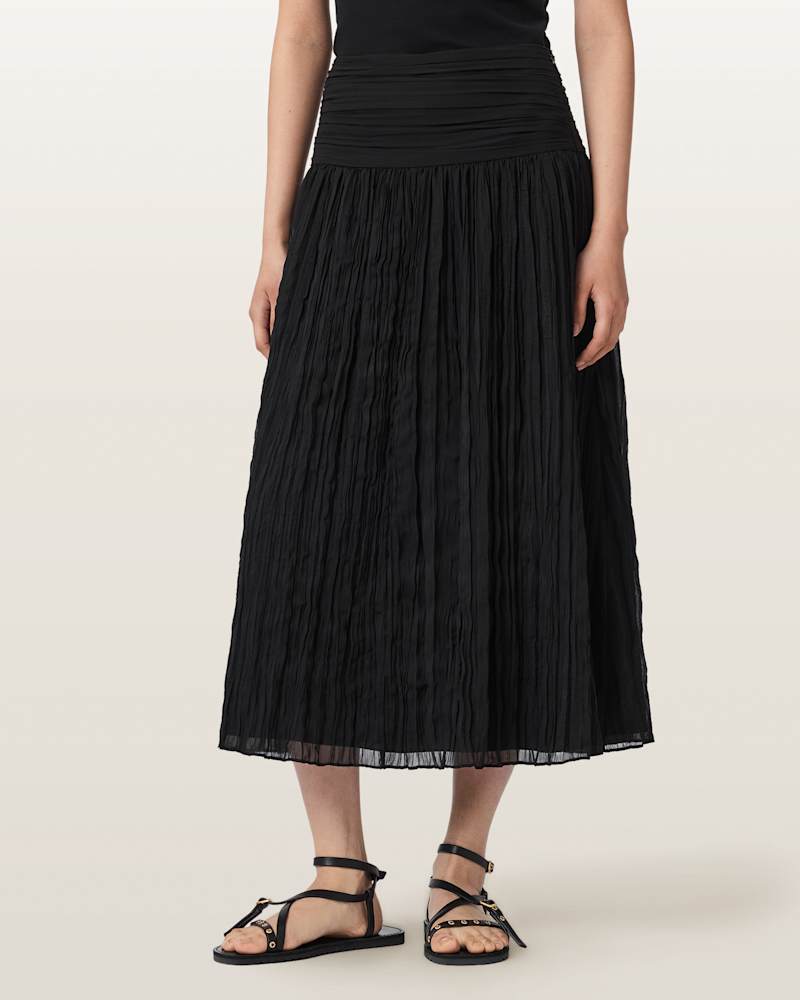 Asal Ruched Maxi Skirt